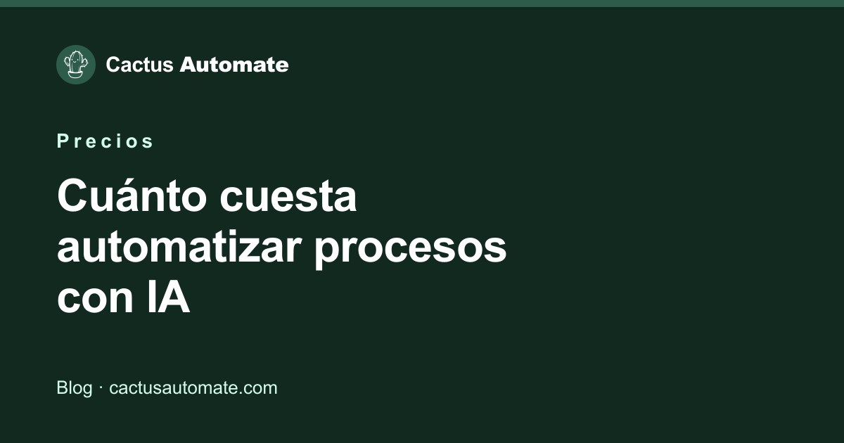 Cactus Automate — Cuánto cuesta automatizar procesos con IA